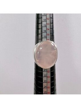 Unisex Rose Quartz 925 Gemstone Ring Size 9